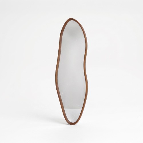 Miroir mural organique design avec cadre en bois massif 56 x 165 cm