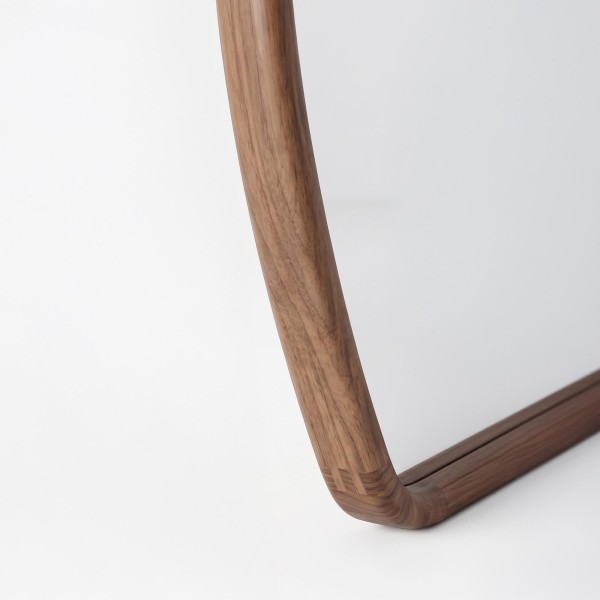 Miroir mural organique design avec cadre en bois massif 80 x 160 cm