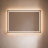 Grand miroir mural de salle de bain lumineux avec éclairage LED 120 x 80 cm