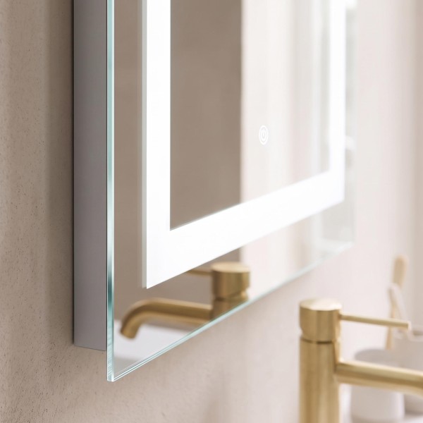 Miroir mural de salle de bain lumineux avec éclairage LED 60 x 80 cm