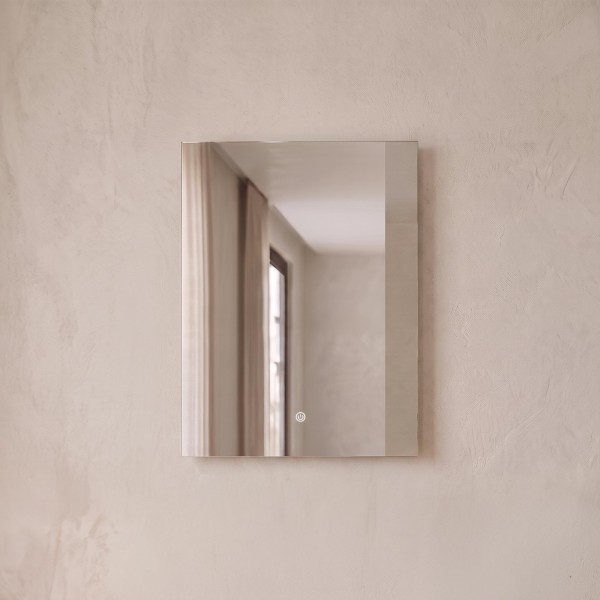 Miroir mural de salle de bain lumineux avec éclairage LED 60 x 80 cm