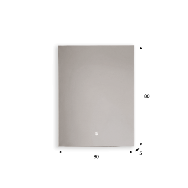 Miroir mural de salle de bain lumineux avec éclairage LED 60 x 80 cm