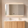 Armoire murale de salle de bain avec miroir triptyque et éclairage LED 120 x 75 cm