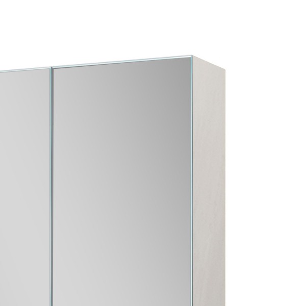 Armoire murale de salle de bain avec miroir triptyque et éclairage LED 120 x 75 cm