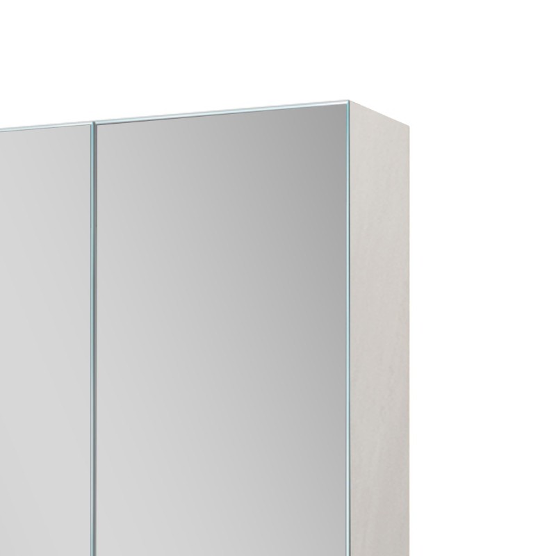 Armoire murale de salle de bain avec miroir triptyque et éclairage LED 120 x 75 cm