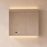 Armoire murale de salle de bain avec miroir et éclairage LED 80 x 75 cm