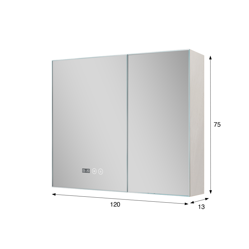 Armoire murale de salle de bain avec miroir et éclairage LED 80 x 75 cm