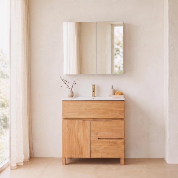 Armoire murale de salle de bain avec miroir 80 x 75 cm