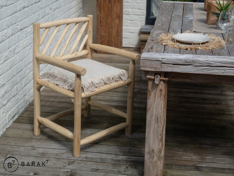 De Chaise Teck Flotté Accoudoirs Bois Branches En Avec sdtrQCh