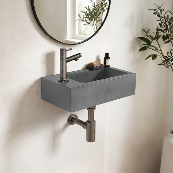 Petit lavabo pour toilettes à suspendre en béton - Core