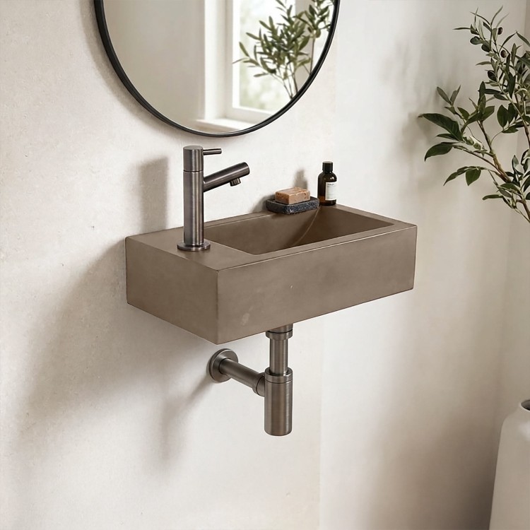 Petit lavabo pour toilettes à suspendre en béton - Core