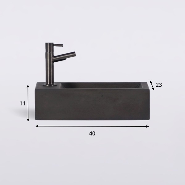 Petit lavabo pour toilettes à suspendre en béton - Core