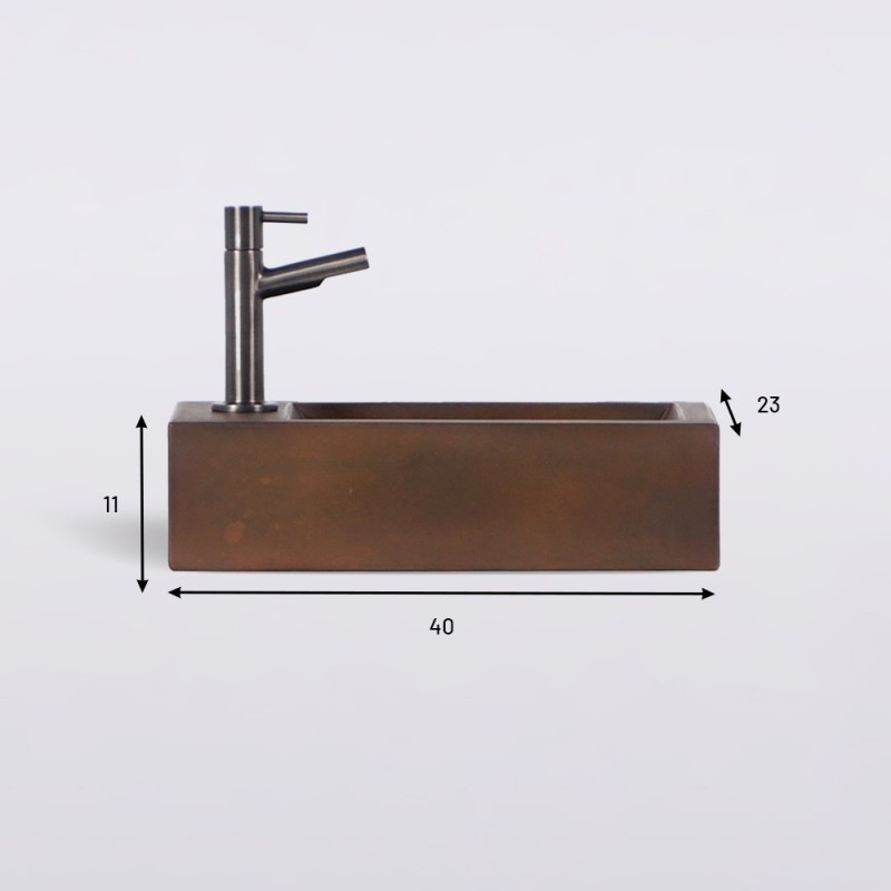 Petit lavabo pour toilettes à suspendre en béton - Core