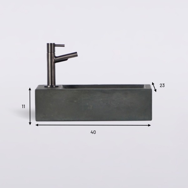 Petit lavabo pour toilettes à suspendre en béton - Core
