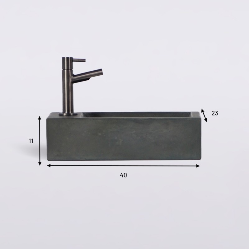Petit lavabo pour toilettes à suspendre en béton - Core