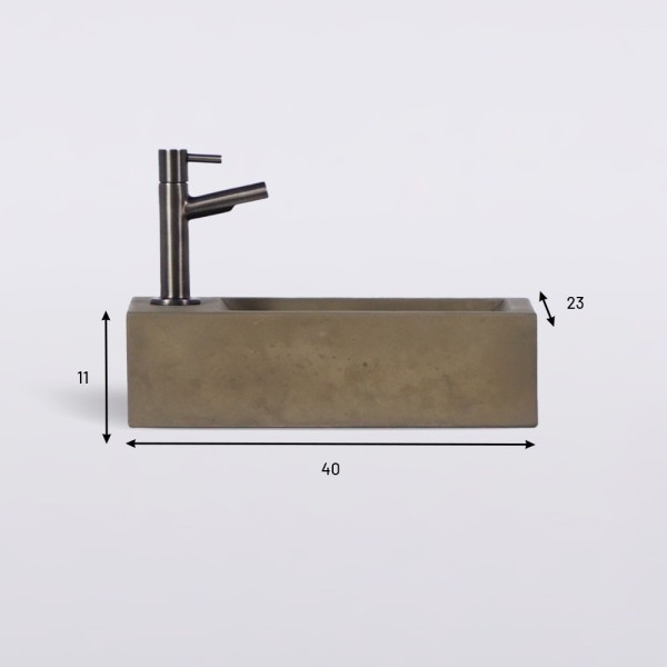 Petit lavabo pour toilettes à suspendre en béton - Core