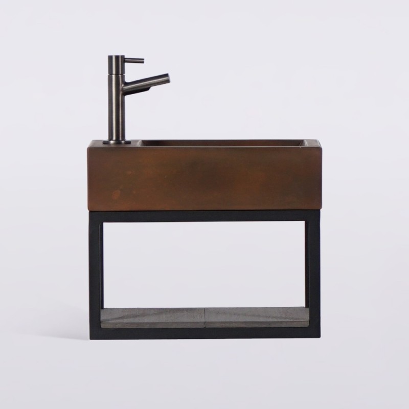 Lave-mains avec porte-serviette et vasque en béton - Core