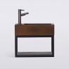 Lave-mains avec porte-serviette et vasque en béton - Core