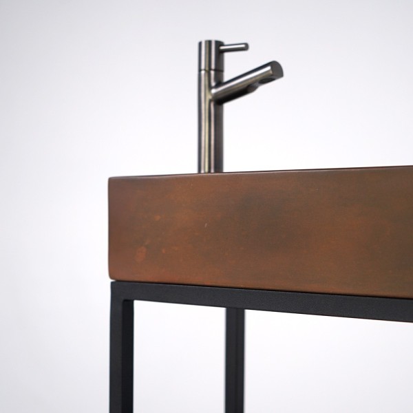 Lave-mains avec porte-serviette et vasque en béton - Core