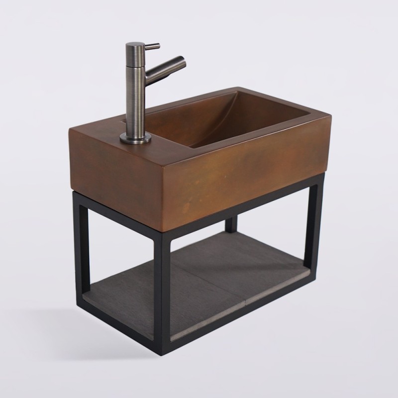 Lave-mains avec porte-serviette et vasque en béton - Core