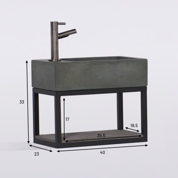 Lave-mains avec porte-serviette et vasque en béton - Core