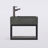 Lave-mains avec porte-serviette et vasque en béton - Core