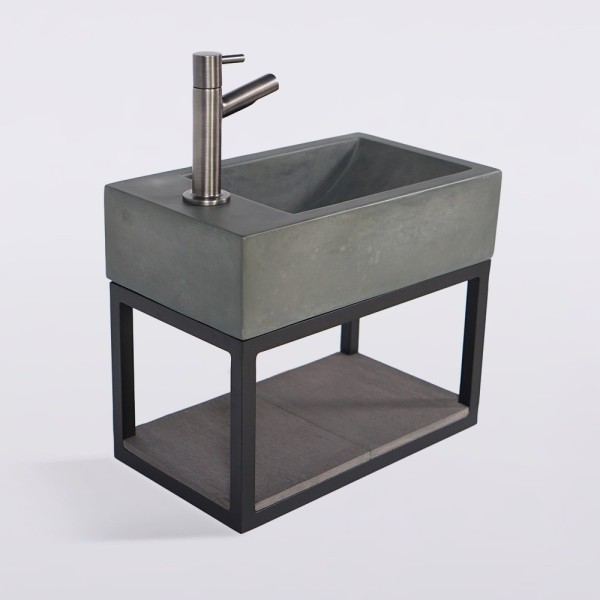 Lave-mains avec porte-serviette et vasque en béton - Core