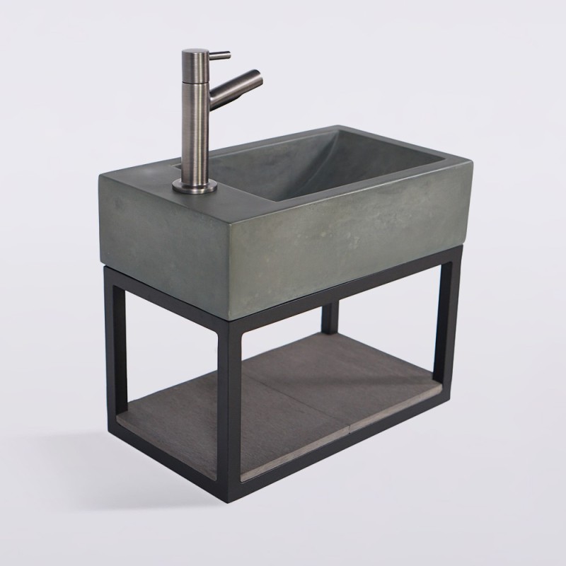Lave-mains avec porte-serviette et vasque en béton - Core