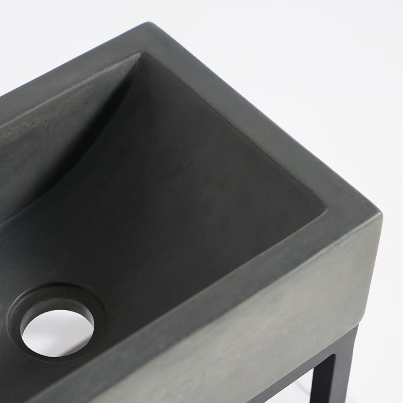 Lave-mains avec porte-serviette et vasque en béton - Core