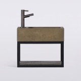 Lave-mains avec porte-serviette et vasque en béton - Core