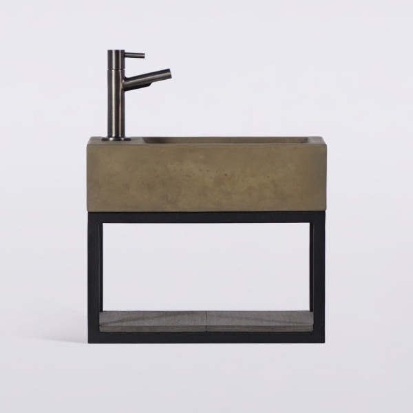 Lave-mains avec porte-serviette et vasque en béton - Core