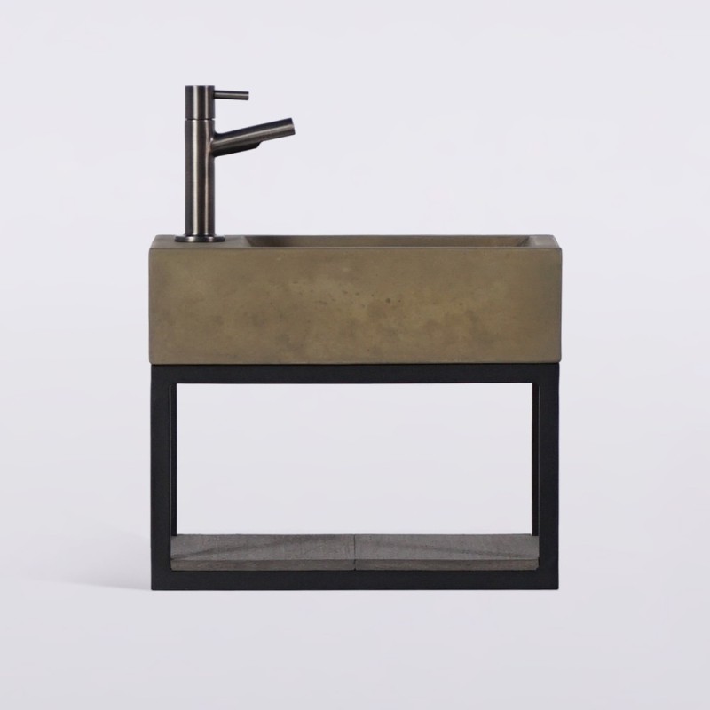 Lave-mains avec porte-serviette et vasque en béton - Core