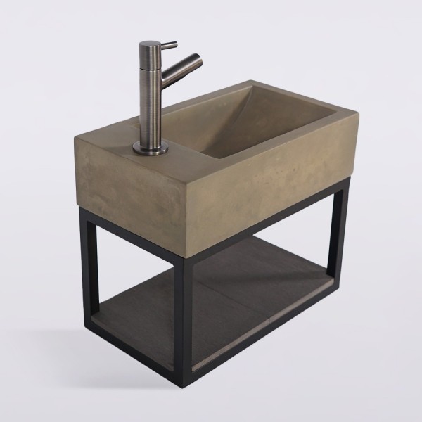 Lave-mains avec porte-serviette et vasque en béton - Core