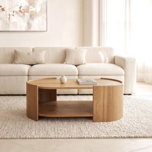Table basse design en bois massif de chêne - Lago