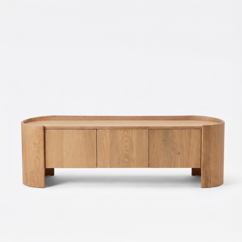 Meuble TV en bois de chêne massif 165 cm - Lago