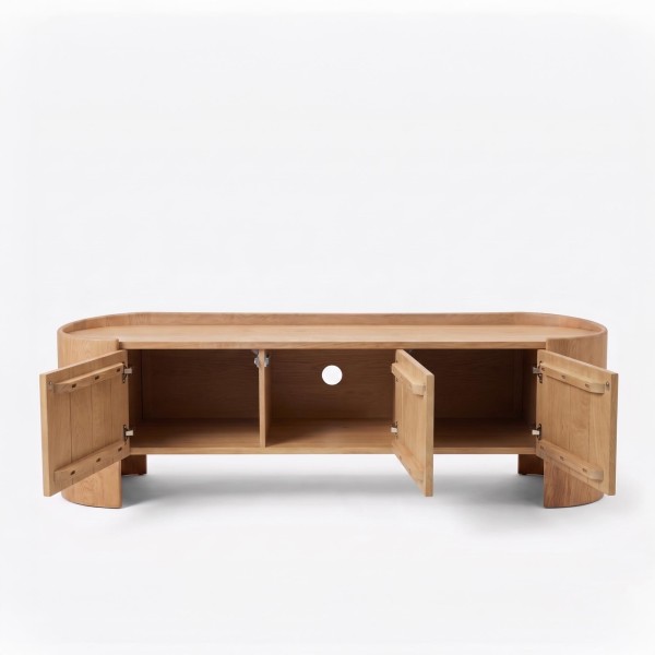 Meuble TV en bois de chêne massif 165 cm - Lago