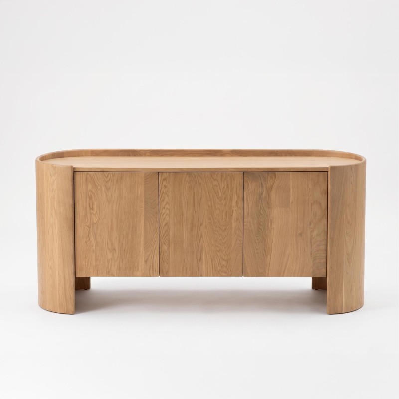 Bahut en bois chêne massif 3 portes 165 cm - Lago