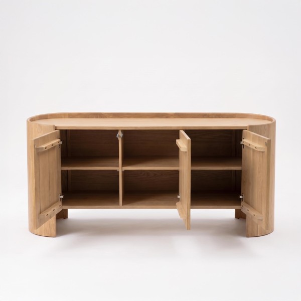 Bahut en bois chêne massif 3 portes 165 cm - Lago