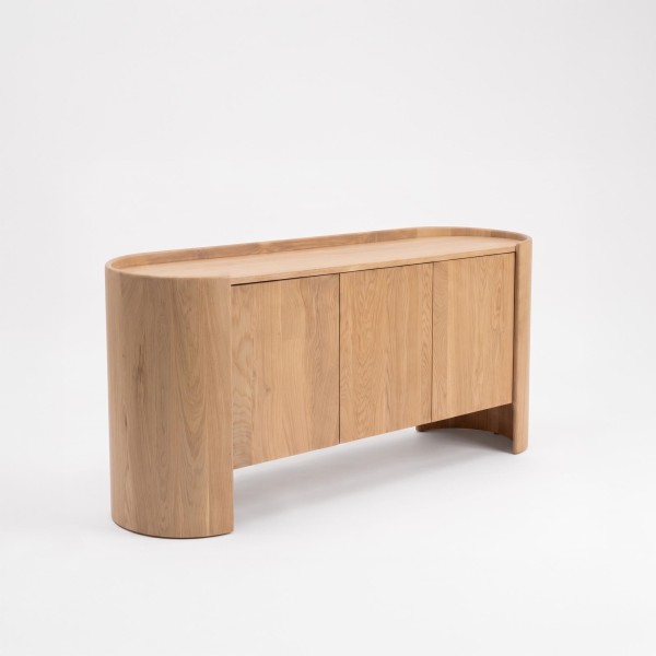 Bahut en bois chêne massif 3 portes 165 cm - Lago