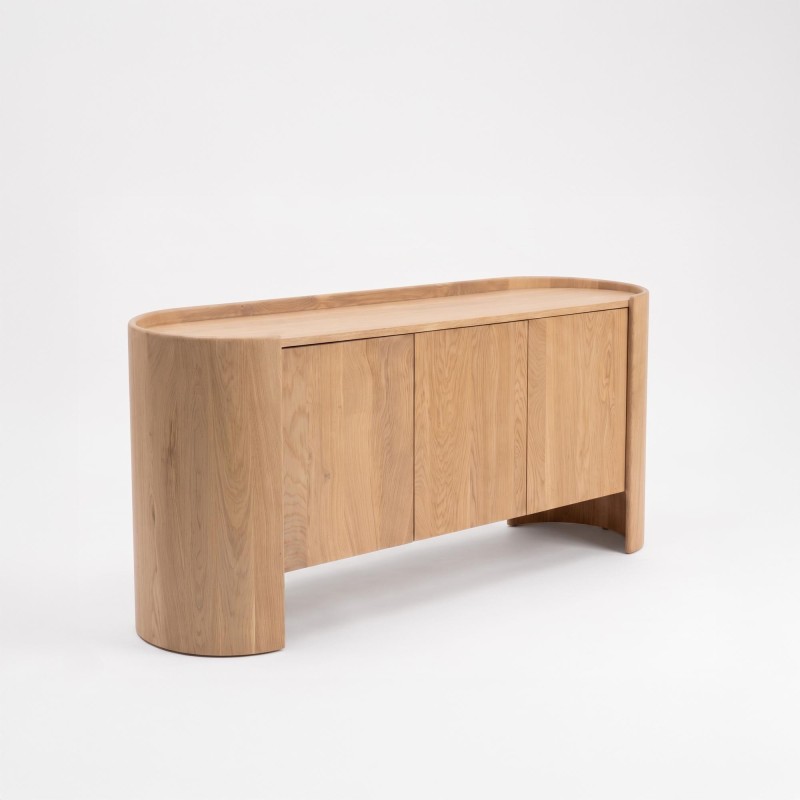 Bahut en bois chêne massif 3 portes 165 cm - Lago