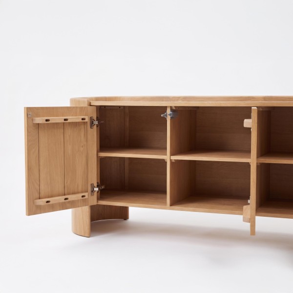 Bahut en bois chêne massif 3 portes 165 cm - Lago