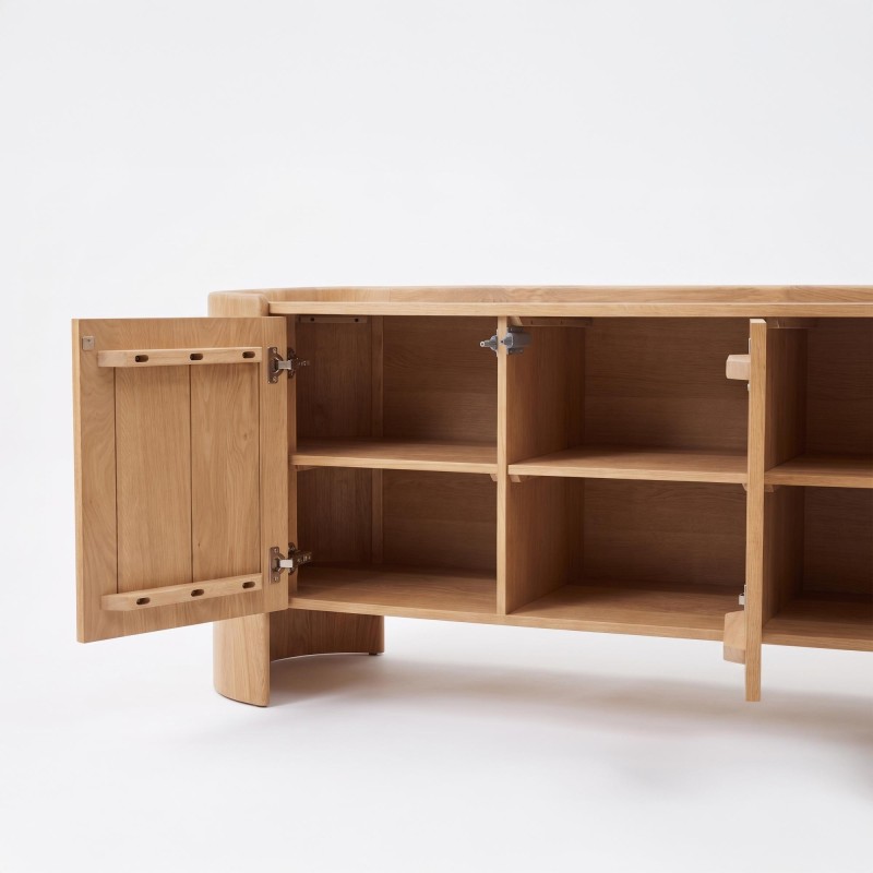 Bahut en bois chêne massif 3 portes 165 cm - Lago