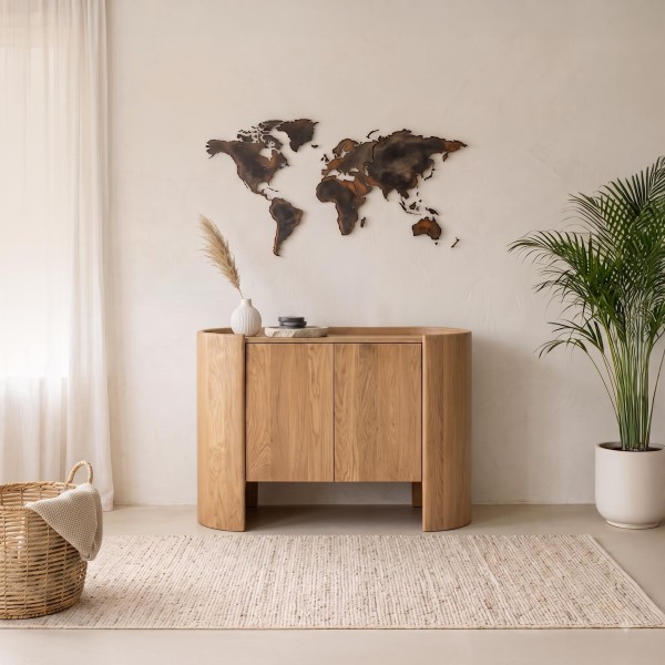 Buffet en bois de chêne massif 2 portes 110 cm - Lago
