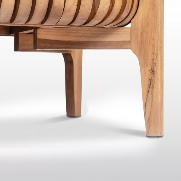 Meuble de salle de bain en bois massif de teck 120 cm - Avani