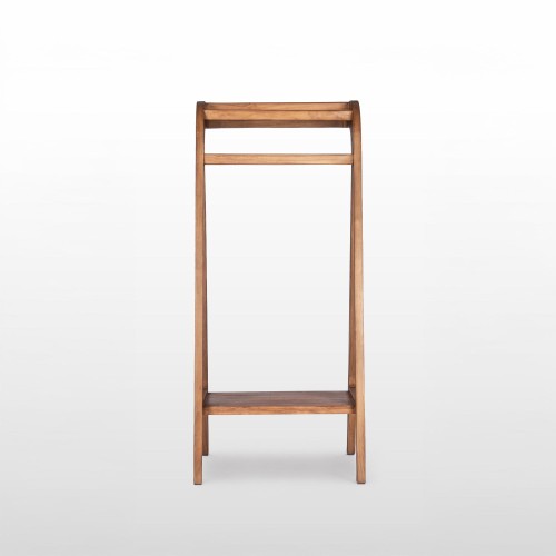 Porte serviettes de salle de bain sur pied en bois massif de teck - Avani