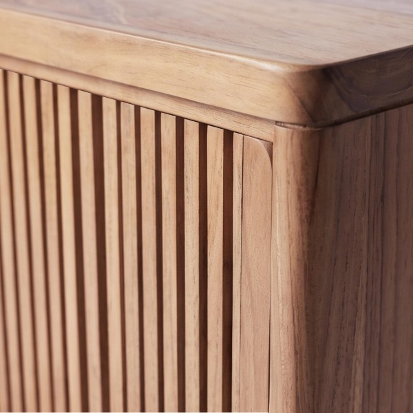 Meuble de salle de bain suspendu en bois massif de teck 100 cm - Rhea