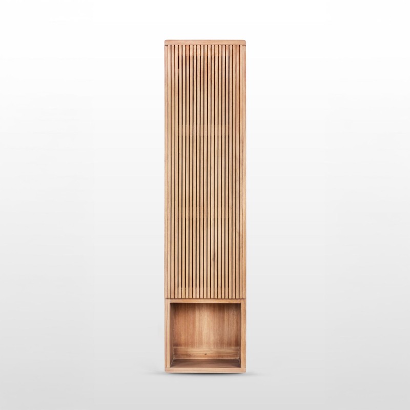 Colonne de salle de bain en bois massif de teck à suspendre - Rhea