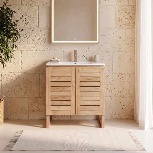 Meuble de salle de bain en bois massif de teck 80 cm - Mentari