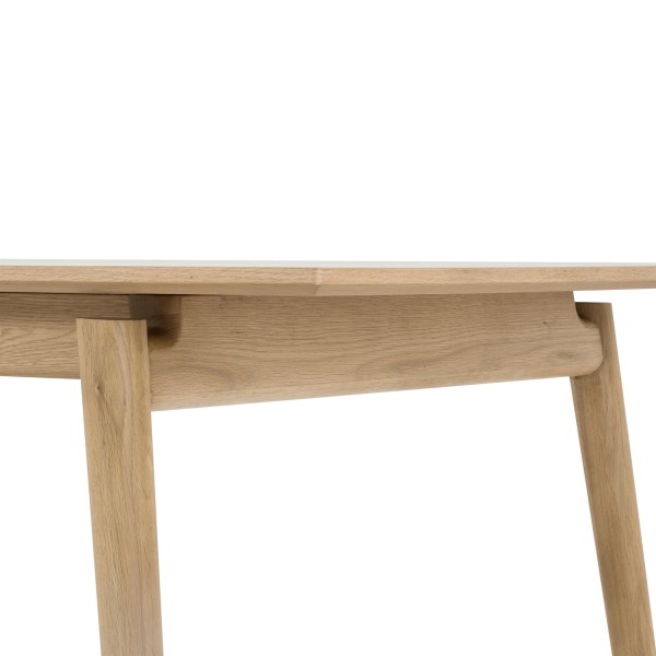 Table à manger en bois de chêne 200 x 100 cm avec allonge 60 cm - Elin