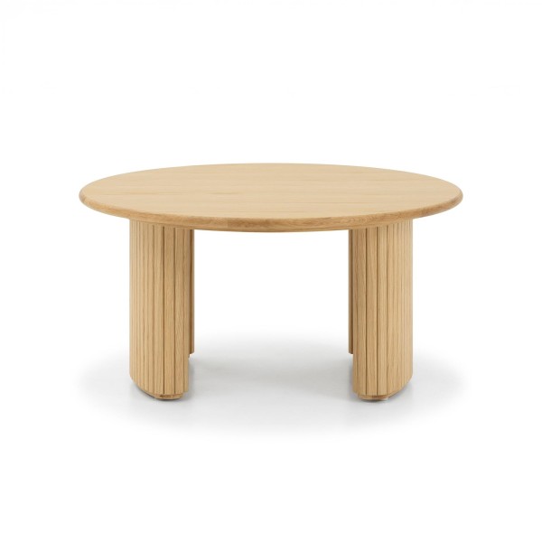 Table basse ronde en bois de chêne - Noji
